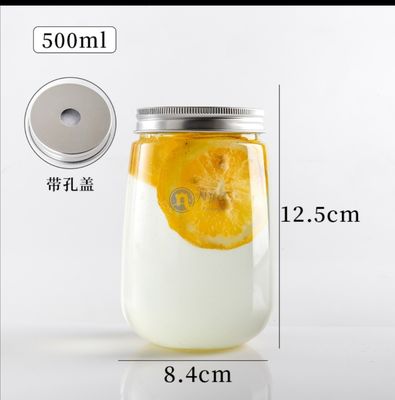 جرة مشروبات بلاستيكية سعة 16 أونصة واسعة الفم 0.5 لتر