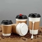 أكواب قهوة ورقية مزدوجة الجدار سعة 12 أونصة مع أغطية وقش يمكن التخلص منها